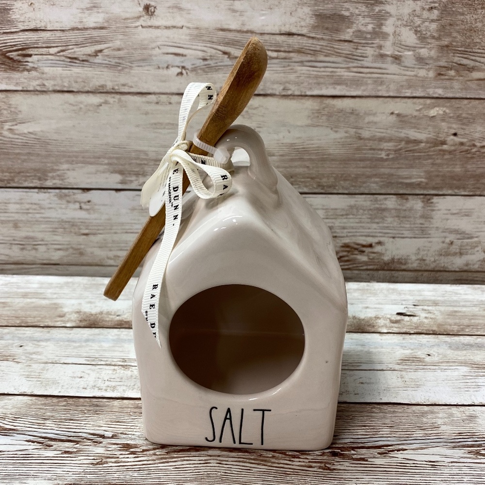 Rae Dunn Salt Pig Birdhouse With Spoon